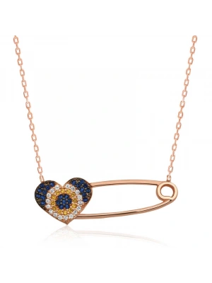 MuI MuI Gümüş Kalpli Çengel İğne Bayan Kolye