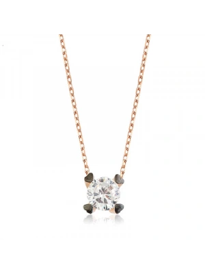 MuI MuI Gümüş Kalpli Tek Taş Bayan Kolye