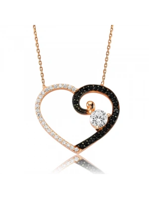 MuI MuI Gümüş Kalpli Tek Taş Bayan Kolye