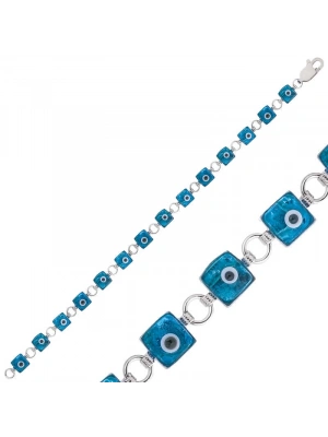 MuI MuI Gümüş Kare Nazar Bayan Bileklik