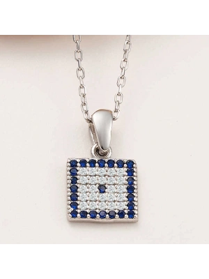 MuI MuI Gümüş Kare Nazar Kadın Kolye