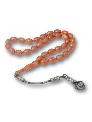 MuI MuI Gümüş Kazaz Püsküllü Sıkma Kehribar Tesbih