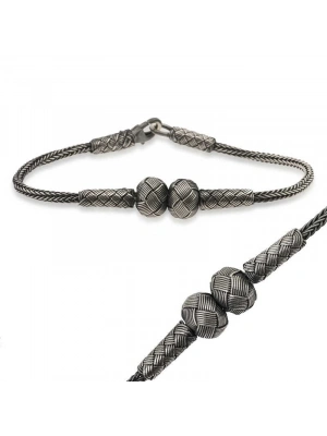 MuI MuI Gümüş Kazaziye Örgü Bileklik