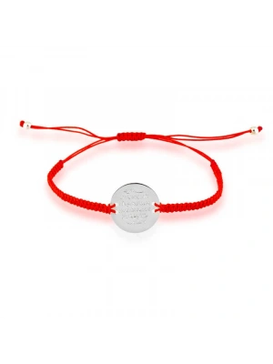 MuI MuI Gümüş Kırmızı Makrame Ayetel Kürsi Bileklik