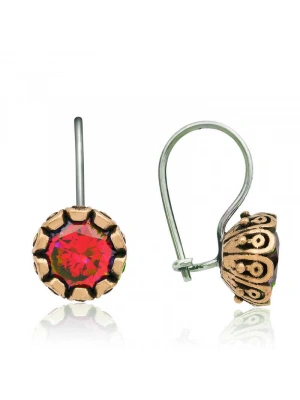 MuI MuI Gümüş Kırmızı Yuvarlak Otantik Kadın Küpe