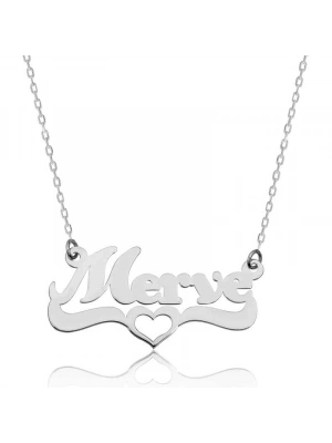 MuI MuI Gümüş Kişiye Özel Kalpli İsim Kolye