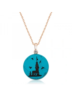 MuI MuI ​Gümüş Kız Kulesi Manzaralı Bayan Kolye