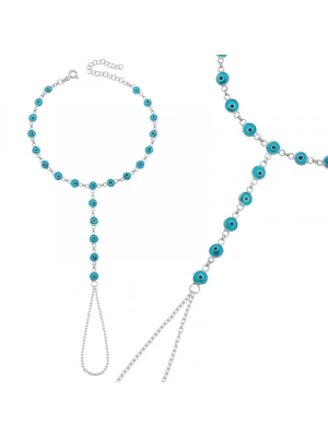 MuI MuI Gümüş Mavi Nazar Boncuklu Şahmeran