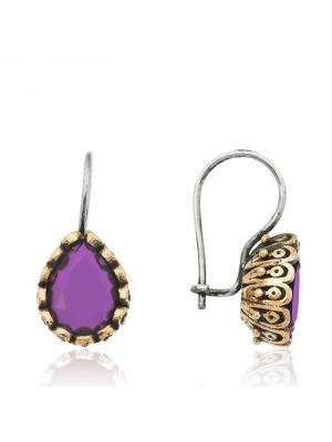 MuI MuI Gümüş Mor Damla Otantik Kadın Küpe