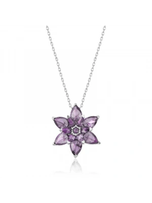 MuI MuI Gümüş Mor Lotus Çiçeği Kadın Kolye