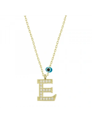 MuI MuI Gümüş Nazar Gold E Harfi Kadın Kolye