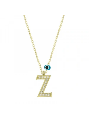 MuI MuI Gümüş Nazar Gold Z Harfi Kadın Kolye