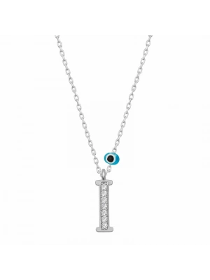 MuI MuI Gümüş Nazar Rodyum I Harfi Kadın Kolye