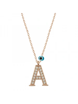 MuI MuI Gümüş Nazar Rose A Harfi Kadın Kolye