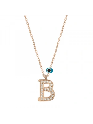 MuI MuI Gümüş Nazar Rose B Harfi Kadın Kolye