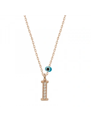 MuI MuI Gümüş Nazar Rose İ Harfi Kadın Kolye