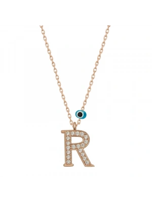 MuI MuI Gümüş Nazar Rose R Harfi Kadın Kolye