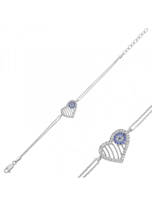 MuI MuI Gümüş Nazarlı Kalp Kadın Bileklik