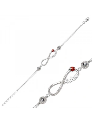 MuI MuI Gümüş Nazarlı Sonsuzluk Aşkım Bayan Bileklik