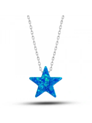 MuI MuI ​Gümüş Opal Mavi Taşlı Yıldız Kadın Kolye