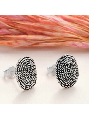 MuI MuI Gümüş Oval Çivili Kadın Küpe