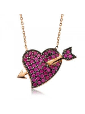 MuI MuI Gümüş Pembe Aşk Oku Bayan Kolye