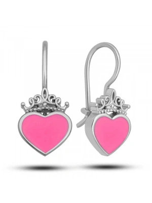 MuI MuI Gümüş Pembe Kalp Sallantılı Çocuk Küpe