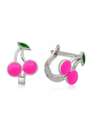 MuI MuI ​Gümüş Pembe Kiraz Çocuk Küpesi