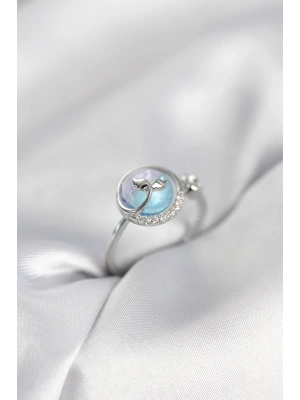 MuI MuI Silberfarbener Damenring mit Fischschwanz-Ozean-Design