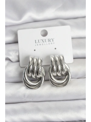 MuI MuI Gümüş Renk Halka Modelli Pirinç Kadın Küpe