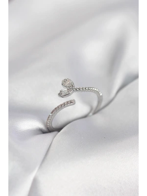 MuI MuI Silberfarbener Messing-Herzring für Damen