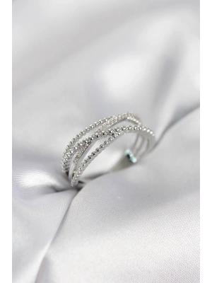 MuI MuI Silberfarbener Spiralring für Damen