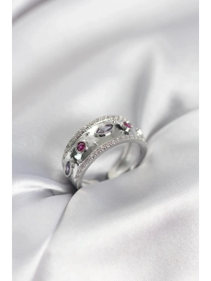 MuI MuI Vintage Damenring in Silberfarbe mit Zirkonia-Steinen