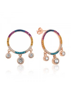 MuI MuI ​Gümüş Renkli Taşlı Daire Bayan Küpe