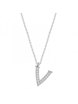 MuI MuI Gümüş Rodyum V Harfi Kadın Kolye