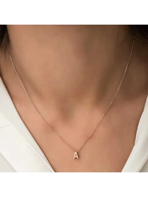 MuI MuI Gümüş Rose 3 Boyutlu A Harf Bayan Kolye