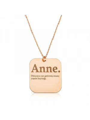 MuI MuI ​Gümüş Rose Anne Yazılı Plaka Bayan Kolye