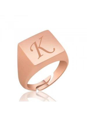 MuI MuI Gümüş Rose Ayarlanabilir Harfli Şovalye Bayan Yüzük