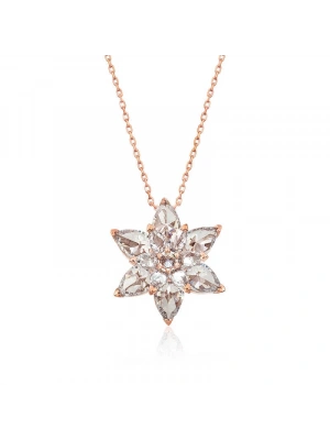 MuI MuI Gümüş Rose Beyaz Lotus Çiçeği Kolye