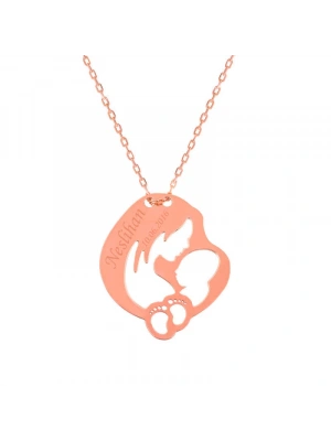 MuI MuI Gümüş Rose İsimli Anne Bebek Sevgisi Kolye