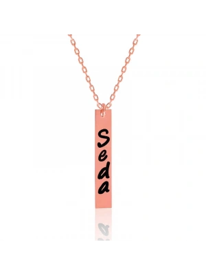 MuI MuI Gümüş Rose İsimli Çubuk Plaka Bayan Kolye