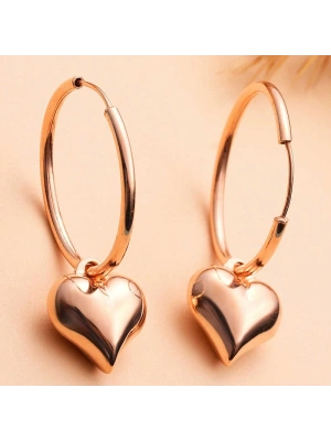 MuI MuI Gümüş Rose Kalp Sallantılı Kadın Küpe