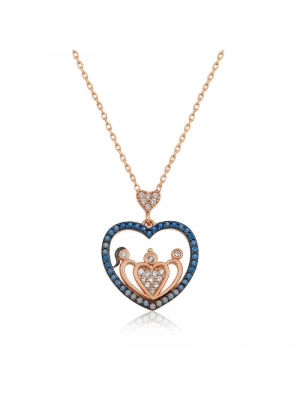 MuI MuI ​Gümüş Rose Kalpli Aile Bayan Kolye