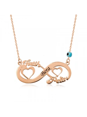 MuI MuI ​Gümüş Rose Kalpli Sonsuzluk İsimli Kolye