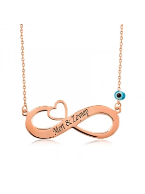 MuI MuI Gümüş Rose Kalpli Sonsuzluk İsimli Kolye
