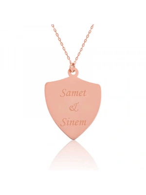 MuI MuI Gümüş Rose Kişiye Özel İsimli Zırh Plaka Kolye