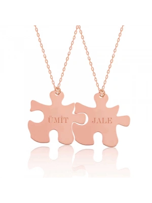 MuI MuI Gümüş Rose Kişiye Özel Puzzle İsimli Kolye