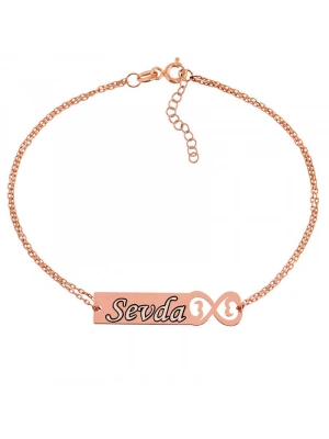 MuI MuI Gümüş Rose Kişiye Özel Sonsuzluk İsimli Bayan Bileklik