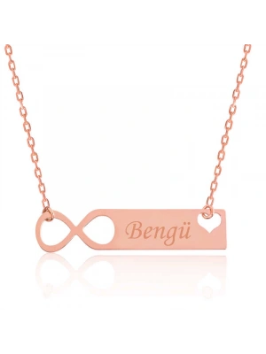 MuI MuI Gümüş Rose Kişiye Özel Sonsuzluk İsimli Kolye