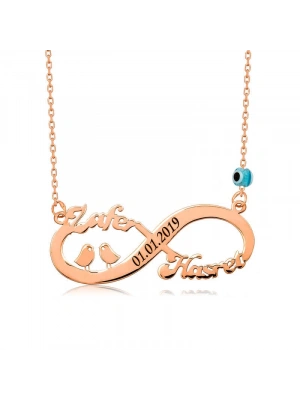 MuI MuI ​Gümüş Rose Kuşlu Sonsuzluk İsimli Kolye